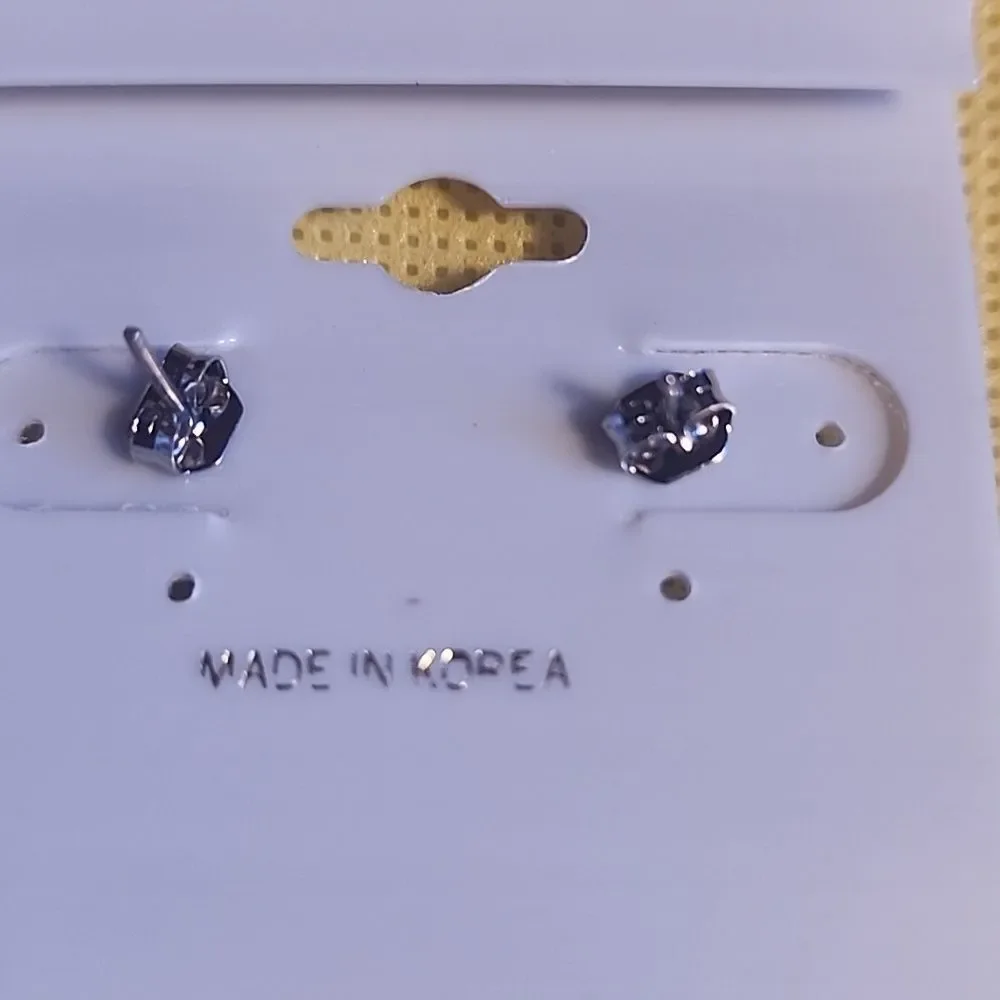 Vintage Silver Bow Drop Earrings with Black Cabochon - Picture 2 of 3